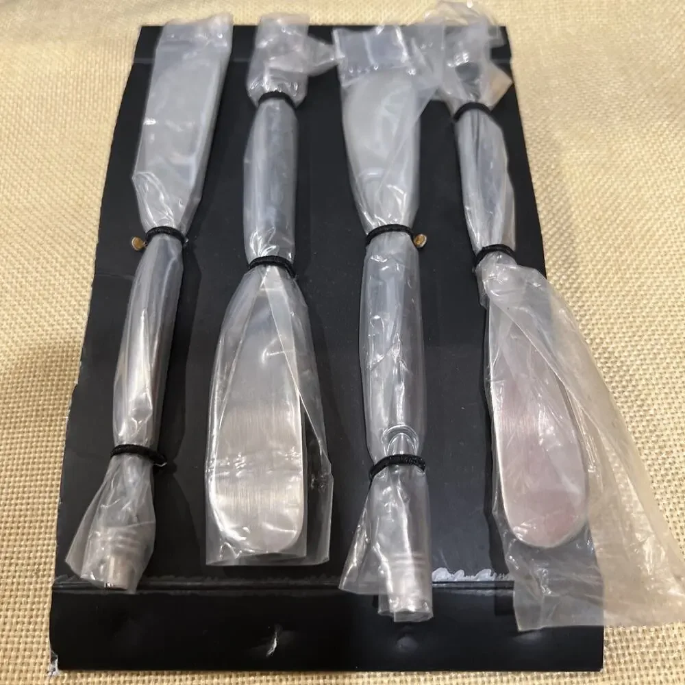 Vibhsa Black Stainless Steel (4) Cheese Knife Silverware/Great gift